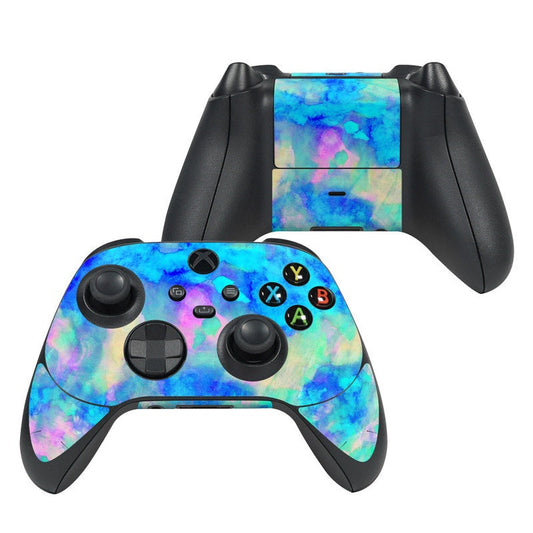 Xbox Series X controller skin, ice blue and purple galaxy pattern