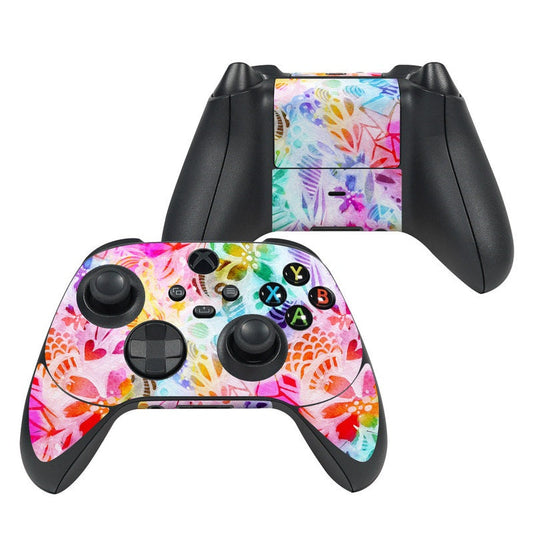 Xbox Series X controller skin, multicolor graffiti pattern with A/B/X/Y button labels
