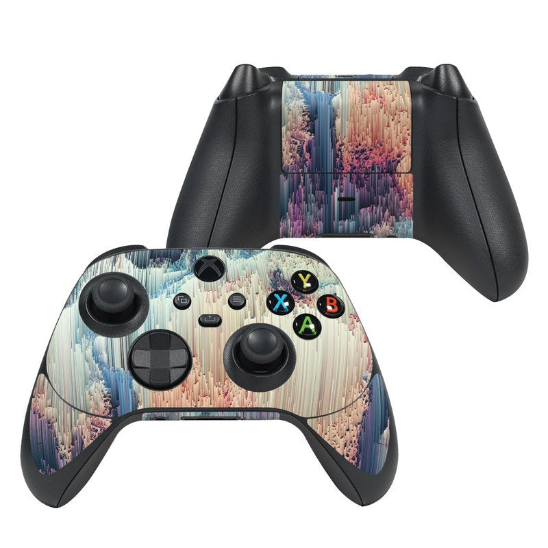 Xbox Series X controller skin with pastel vertical forest and ABXY button overlays
