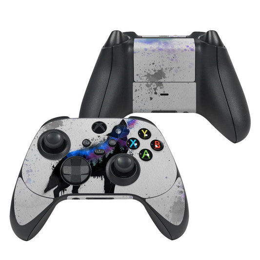 Microsoft Xbox Series X controller skin with galaxy splatter, matching button icons