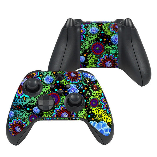Xbox Series X controller skin with multicolor mandala floral pattern