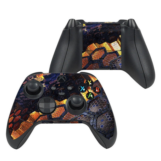 Xbox controller skin with colorful geometric pattern for gamepad face and buttons