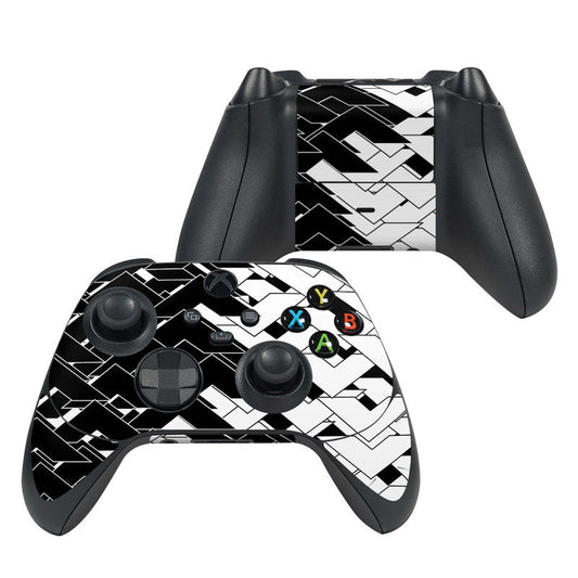 Xbox Series X controller skin, black/white geometry with A/B/X/Y button labels.