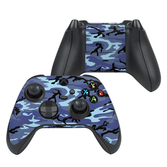 Xbox controller skin with blue sky camouflage pattern for buttons and touchpad