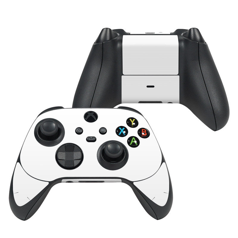 White Xbox controller skin with black thumbsticks and colored ABXY buttons