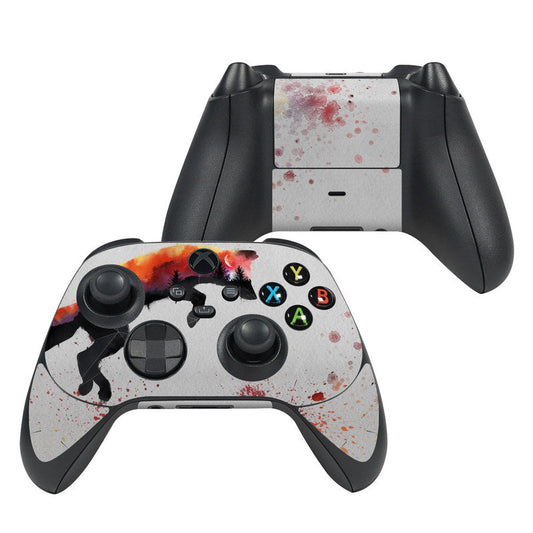 Xbox Series X controller skin with graffiti-style splash art on controller face.