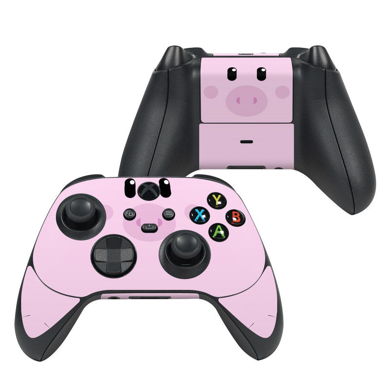 Xbox Series X controller skin with pink pig face graphic and button layout