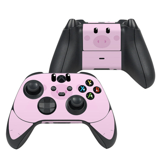 Xbox Series X controller skin with pink pig face graphic and button layout